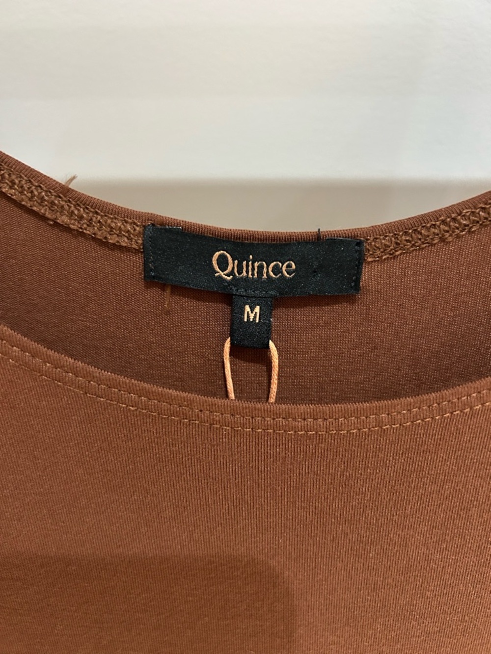 Quince Tencel Jersey Fit Flare Midi Dress Brown Stretchy Size M NWT Classic Chic - Picture 3 of 11